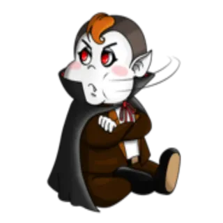 😤 ma cà rồng, hoạt hình, dễ thương, dracula, quái vật, halloween telegram sticker