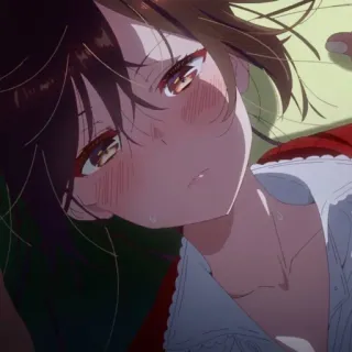 🍓 garota anime, fofa, corada, anime, mangá telegram sticker
