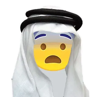 😨 Emoji, Árabe, Roupa tradicional, Cultura, Preocupado telegram sticker