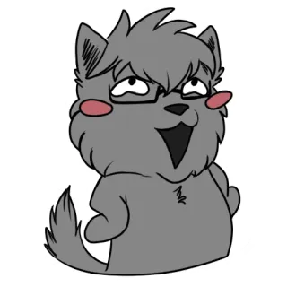 😆 Furry, Gafas, Dibujos animados, Animal, Lobo, Personaje telegram sticker