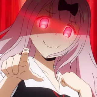 💜 Chika Fujiwara Kaguya-sama: Love Is War Аниме, Чика Фудзивара, Кагуя-сама: Любовь - это война, Манга, Злой, Красные глаза telegram sticker