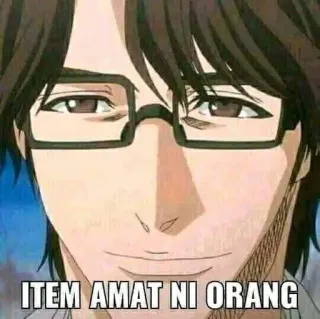 😐 ITEM AMAT NI ORANG Мем, Смешной, Портрет, Выражение, Мужчина telegram sticker