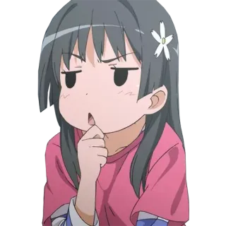 🤔 Anime, Fille, Pensif, Mignon, Dessin animé telegram sticker