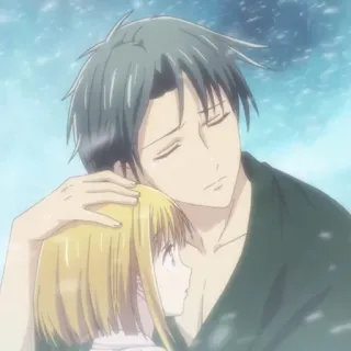 ❤️ Fruits Basket Fruits Basket, anime, hug, comfort, romance, tohru honda, yukito soma telegram sticker