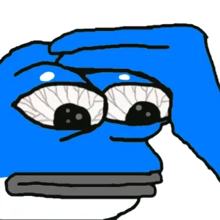 😧 Pepe the Frog Pepe, frog, meme, internet culture, sad, cartoon whatsapp sticker