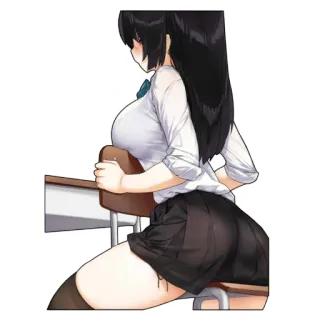 ☁️ 动漫, 女学生, 插画 telegram sticker