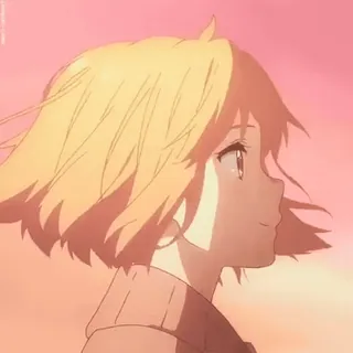 😊 Anime Mädchen, Cartoon, Porträt, Sonnenuntergang telegram sticker