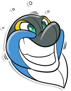 ☕ dessin animé, animal, poisson, illustration, souriant telegram sticker