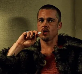 👊 Tyler Durden Fight Club Brad Pitt, Fight Club, Zigarette, Tyler Durden, Film telegram sticker