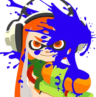 😜 Inkling Splatoon инклинг, splatoon, nintendo, персонаж, видеоигра whatsapp sticker