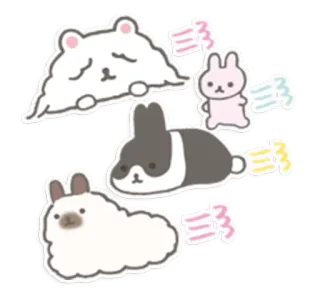😱 animal, fofo, adesivo, coelho, coelho, desenho animado telegram sticker