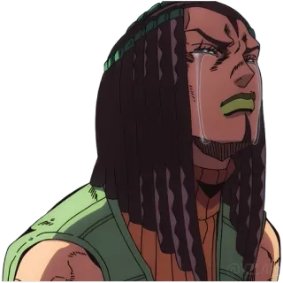 😭 Muhammad Avdol JoJo's Bizarre Adventure anime, crying, jojo, avdol, tears telegram sticker