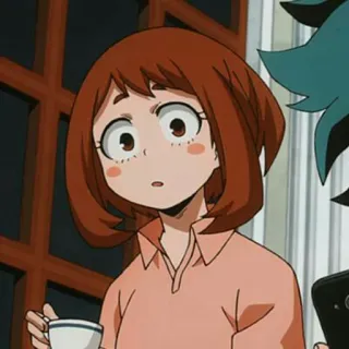 🍫 Ochaco Uraraka My Hero Academia animé, Ochaco Uraraka, My Hero Academia, mignon, dessin animé, fanart telegram sticker