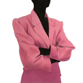 ♟ pink suit, fashion, silhouette, business attire telegram sticker