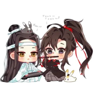 🏵 Anime, Chibi, Carino, Conigli, Cinese telegram sticker