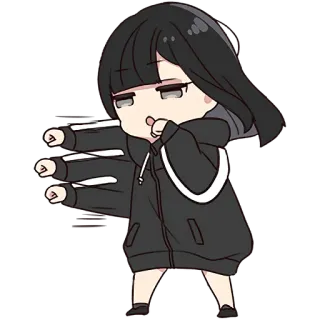 😤 Anime, Chibi, Kartun, Gadis, Ilustrasi, Karakter whatsapp sticker