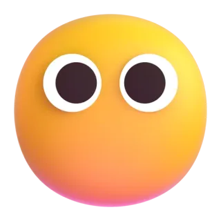 😶 อีโมจิ, หน้า, ตา, สีเหลือง, ลูกบอล telegram sticker