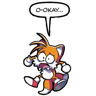 😱 Tails Sonic the Hedgehog O-OKAY... Tails, Sonic, Cartoon, Expression, Confused, Orange telegram sticker