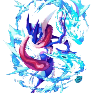 💦 Greninja Pokemon Greninja, Pokemon, anime, ninja, blue, frog, water, fan art telegram sticker