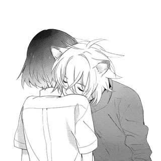 ❤ Anime, Manga, Paar, Umarmung, Süß telegram sticker