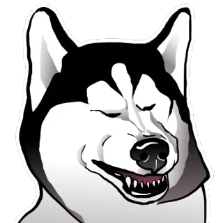😬 chó, husky, động vật, vui vẻ, dễ thương telegram sticker