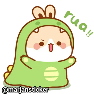 ❤️ ruaq!! милый, корги, динозавр, мультфильм, животное, смешной, каваий telegram sticker