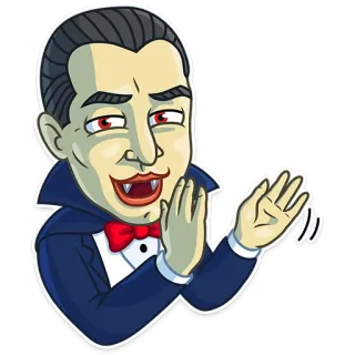 👏 Dracula vampire, cartoon, halloween, monster, count telegram sticker
