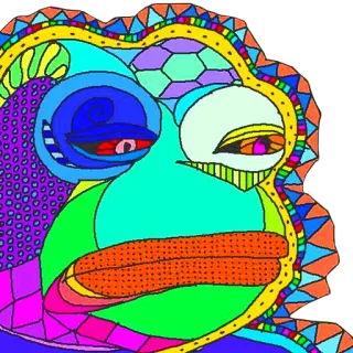 🐸 abstracto, colorido, arte, ilustración, dibujo telegram sticker