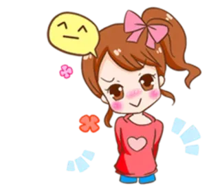 🤞 Desenho animado, Garota, Anime, Fofo, Adesivo whatsapp sticker