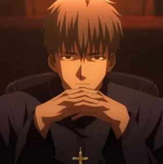 😐 Kirei Kotomine Fate/Zero Anime, Padre, Sério, Vilão, Kirei Kotomine whatsapp sticker