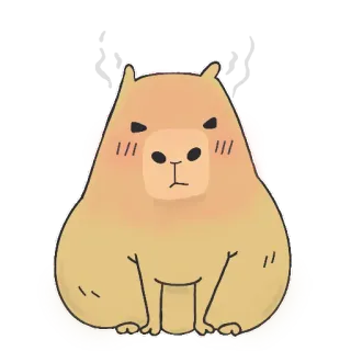 😡 Capivara, Fofo, Animal, Roedor, Engraçado, Desenho animado telegram sticker