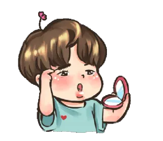 💋 Desenho animado, Maquiagem, Espelho compacto, Bonito, Beleza whatsapp sticker