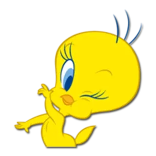 😉 Tweety Bird tweety, kreskówka, ptak, żółty, looney tunes, warner bros telegram sticker