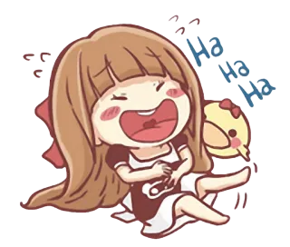 😂 Ha Ha Ha Chibi, Cartoon, Lachen, Kawaii, Fröhlich telegram sticker