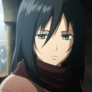 🖕 Mikasa Ackerman Attack on Titan Anime, Charakter, Mädchen, Manga, Mikasa, Attack on Titan telegram sticker