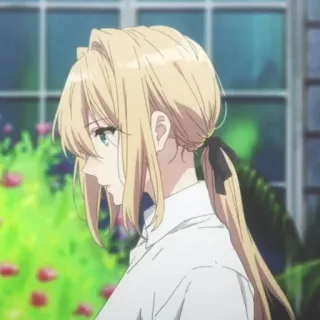 😪 Violet Evergarden Anime, Personaggio, Illustrazione, Ragazza, Capelli biondi telegram sticker