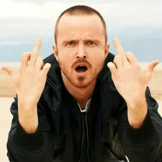 🖕 Jesse Pinkman Breaking Bad middle finger, offensive, jesse pinkman, breaking bad, tv show, aaron paul telegram sticker