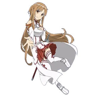 🆘 Asuna Sword Art Online อนิเมะ, ดาบ, ตัวละคร, ผู้หญิง, แฟนตาซี, เกมออนไลน์, อาสึนะ telegram sticker