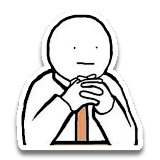😐 monigote, pensando, tramando, plan, conspiración, hombre de negocios whatsapp sticker