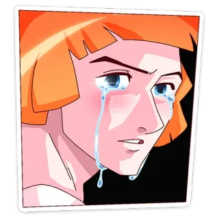 😭 triste, llorando, emoción, anime, lloroso, retrato telegram sticker