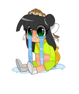 😭 menangis, sedih, air mata, anime, manga, gadis, kartun telegram sticker