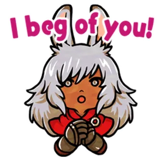 🥺 I beg of you! お願い, 嘆願, リクエスト, うさぎ, アニメ, かわいい telegram sticker