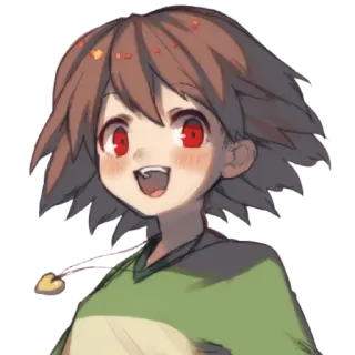 😄 Chara Undertale chara, undertale, anime, game, smiling telegram sticker