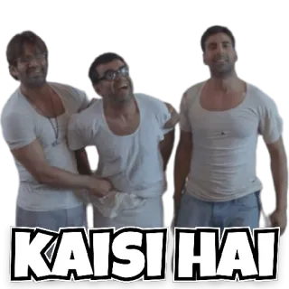 😀 KAISI HAI indiano, comédia, bollywood, engraçado, cumprimento, kasi hai, amigos whatsapp sticker
