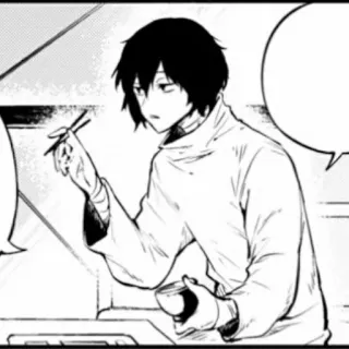 🥚 Osamu Dazai Bungou Stray Dogs Anime, Mangá, Dazai, Comendo, Hashis telegram sticker