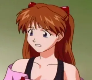 😟 Asuka Langley Sohryu Neon Genesis Evangelion anime, cartoon, character, girl, red hair, evangelion, asuka telegram sticker