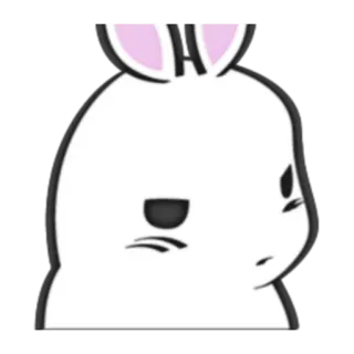 😒 lapin, animal, mignon, autocollant, dessin animé, emoji whatsapp sticker
