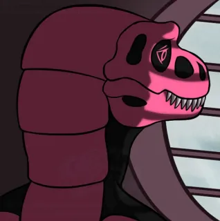 😞 dinosaurio, esqueleto, animal, criatura, reptil, paleontología telegram sticker