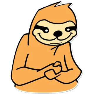 😏 ленивец, мультфильм, заговор, интриги, хитрый, оранжевый whatsapp sticker