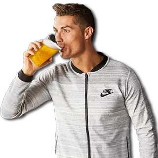 🍺 Cristiano Ronaldo voetbal, atleet, football, nike, bier, drankje telegram sticker